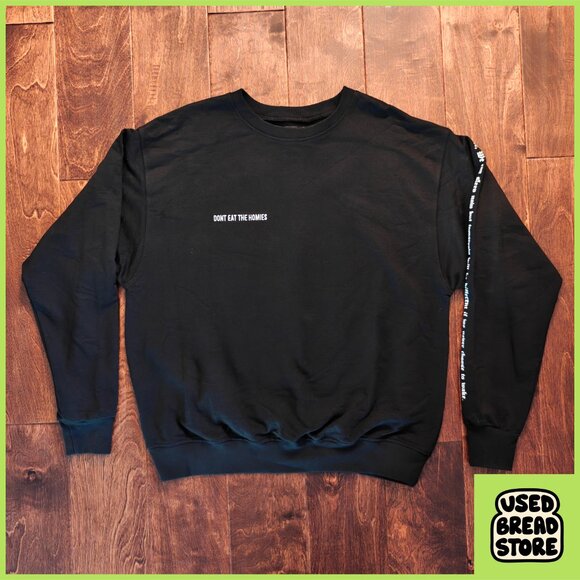 Rare Don't Eat the Homies Sweatshirt Vegan Streetwear XL Black Embroidered Logo - Picture 2 of 6